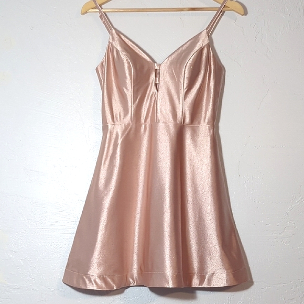 Cute Pink Sparkly Glam Feminine Romantic Coquette Soft Girl Event Party Dress
